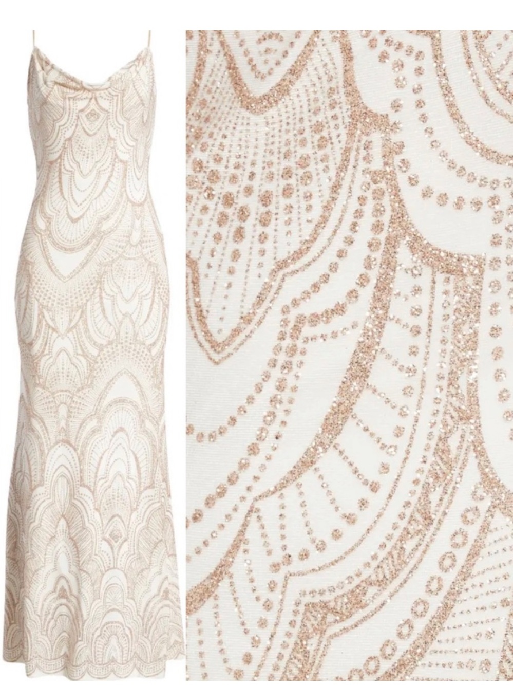Jump Apparel Cream & Rose Gold Glitter Maxi Dress - size 11/12